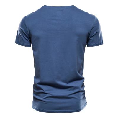 Men's short sleeve v-neck t-shirt with a pocket on the chest