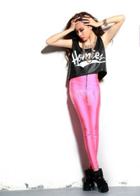 Leather Crop Top T shirt for Women with Print Homies or Vogue