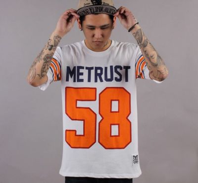 American Football Jersey T Shirt 58 Me Trust Orange Blue