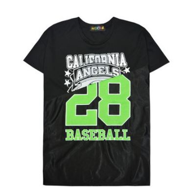 Loose Baseball Style T shirt for Women with Half Cut