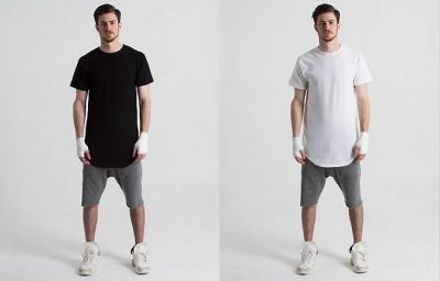 Shinkan adjust panic Long T-shirt for Men Oversized Short Sleeves Round Collar