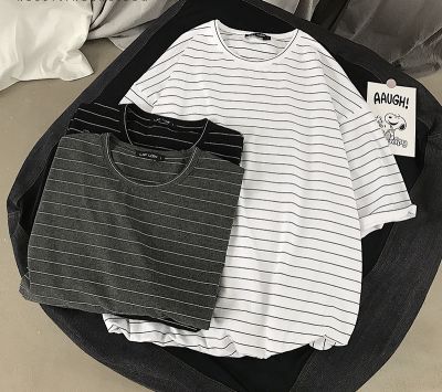 Oversized T-Shirt with horizontal blue and white stripes for men or women