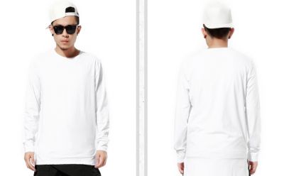 Long T shirt for Men with Oversized Back Long Sleeves