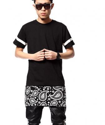 Oversize Bandana Extension T shirt Hip Hop Swag West Coast