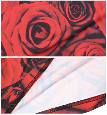 Oversize T Shirt Swag Roses Flower Print on Lower Half