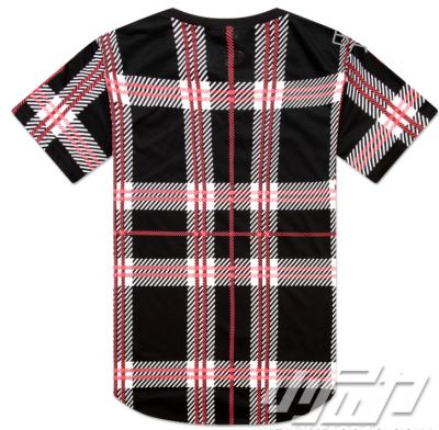 Tartan Oversize Swag T shirt for Men with Red and Black Plaid Print