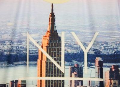 Slim Fit T-shirt with New York Skyline Manhattan Skyscrapers
