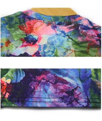 Stretch T-shirt with Multicolor Flower Print and ARMY front - Slim fit