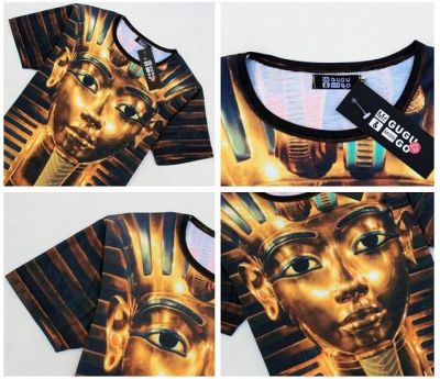 Tutenkhamon Pharaoh Head Close Up T shirt Gold Swag 3D