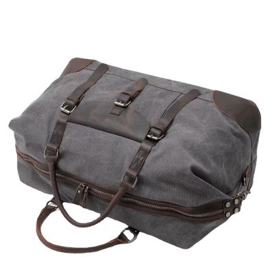 Large-capacity canvas tote and cross-body travel bag