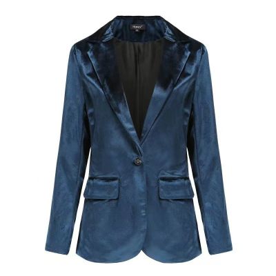 Velvet one-button casual suit for women