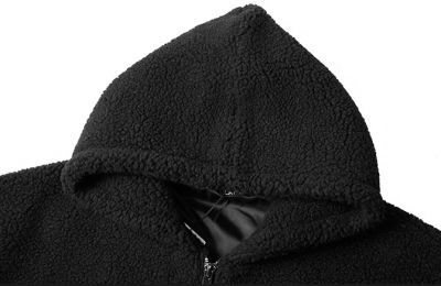 Hooded Thick Fleece Jacket in Plush Fabric for Men