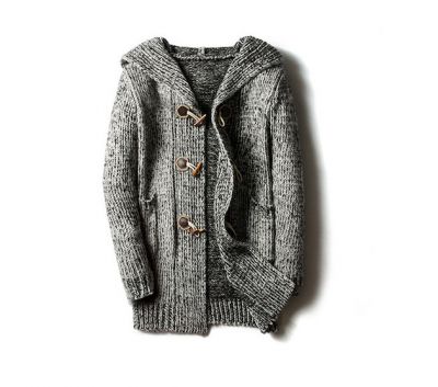 Winter duffle hoodie sweater for men knitwear