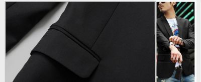 Black Blazer for Men 1 Button Suit Jacket
