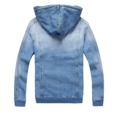 Jeans jacket with hood for men 