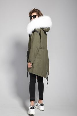 Women's winter jacket with thick fur hood