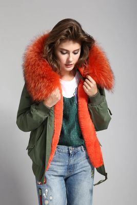 Women's winter jacket with removable fur interior and hood