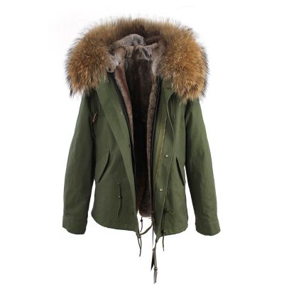 Women's winter jacket with removable fur hood and hood