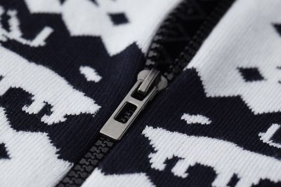 Full Stripe Snowflakes Pattern Zip up Jumper for Men