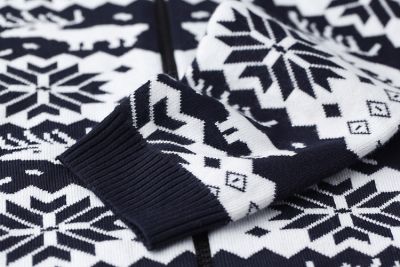 Full Stripe Snowflakes Pattern Zip up Jumper for Men