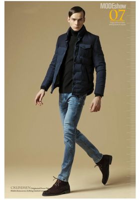 Two tone Padded jacket for men with Chest pocket
