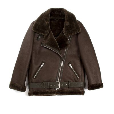 Perfecto imitation leather jacket with inner fur for women