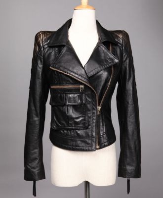 Genuine Leather Perfecto Jacket for Women with Zip Pockets