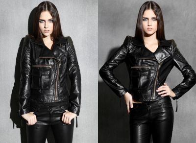 Genuine Leather Perfecto Jacket for Women with Zip Pockets