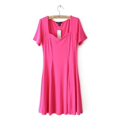 Short dress for women with square collar spring fashion