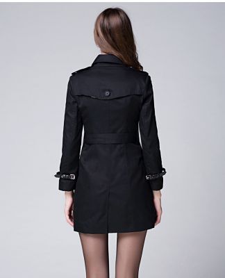 Women's spring Rain coat  with double-breasted front buttons 