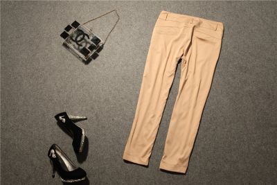 Women's casual pants with a pleats - beige or black