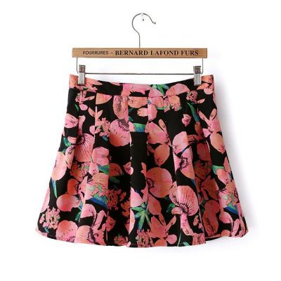 Women's Short skirt with flower print 2014 spring summer trend