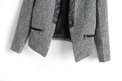 Knitted Blazer vest for women with Faux Leather Lining
