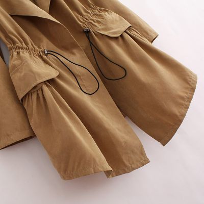 Long trench overall for Women with Elastic waist belt