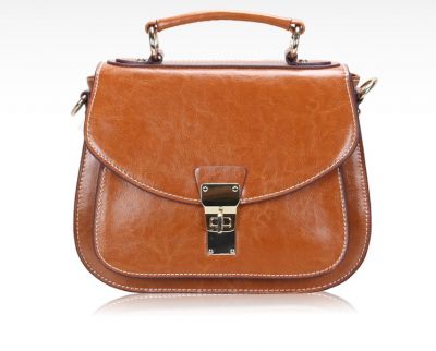 Leather Satchel with Little Handle for women Retro Vintage Fashion