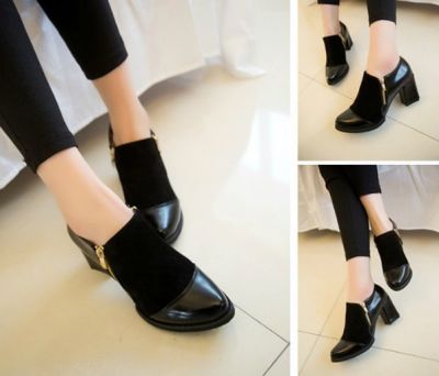 High Heeled Shoes for Women with Zip Closure down the middle