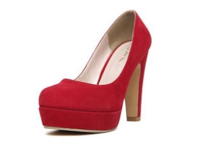 High Heeled Pumps for Women with Faux Suede - Blue Red Black