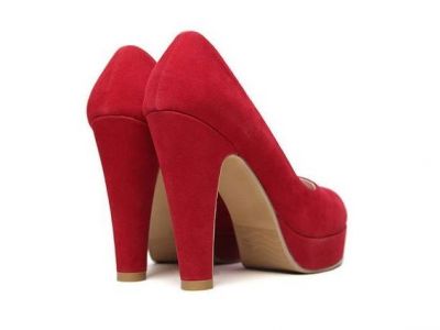 High Heeled Pumps for Women with Faux Suede - Blue Red Black