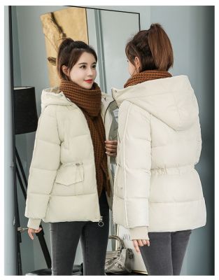 Warm down jacket with hood for women