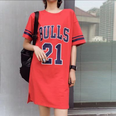 Women streetwear swag dress with number print