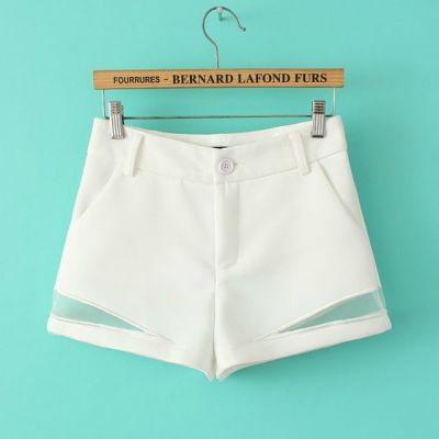 Women's Summer Shorts with Transparent Mesh Side Design