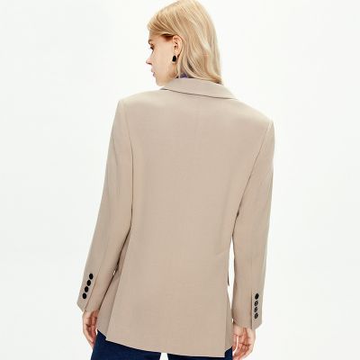 Women's double breasted blazer in solid color