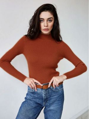 Women's semi-high neck slim fit sweater