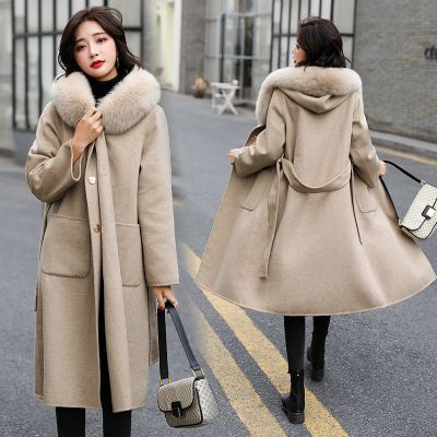 Wool Blend Coat With Faux Fur Lined, Fur Lined Hooded Coat Ladies