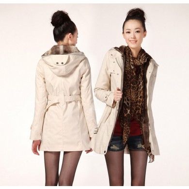 Women's Winter coat with Detachable Inside Fur Classic Fashion