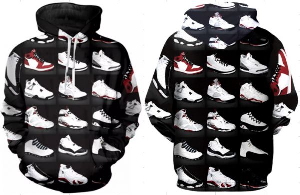 Air Jordan Sneakers Over Print Hoodie