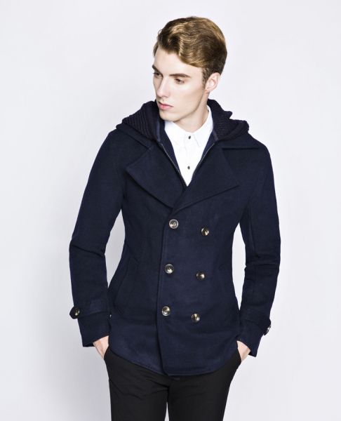 Men's Winter Jacket with Trendy Knit Hood