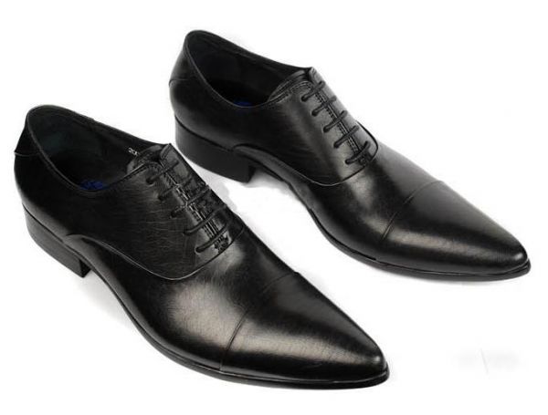 Slim Dress Business Shoes for Men with Laces - Black