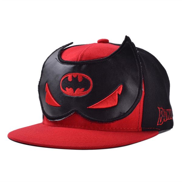 Batman Mask Snapback Cap Comics Red Black