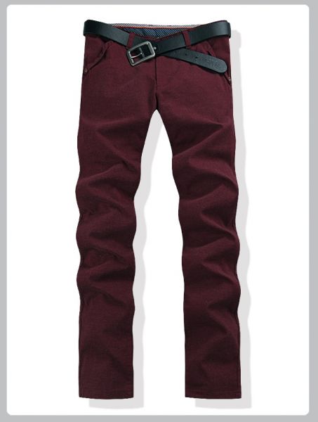 Straight cut Burgundy Red Denim Jeans pants for men